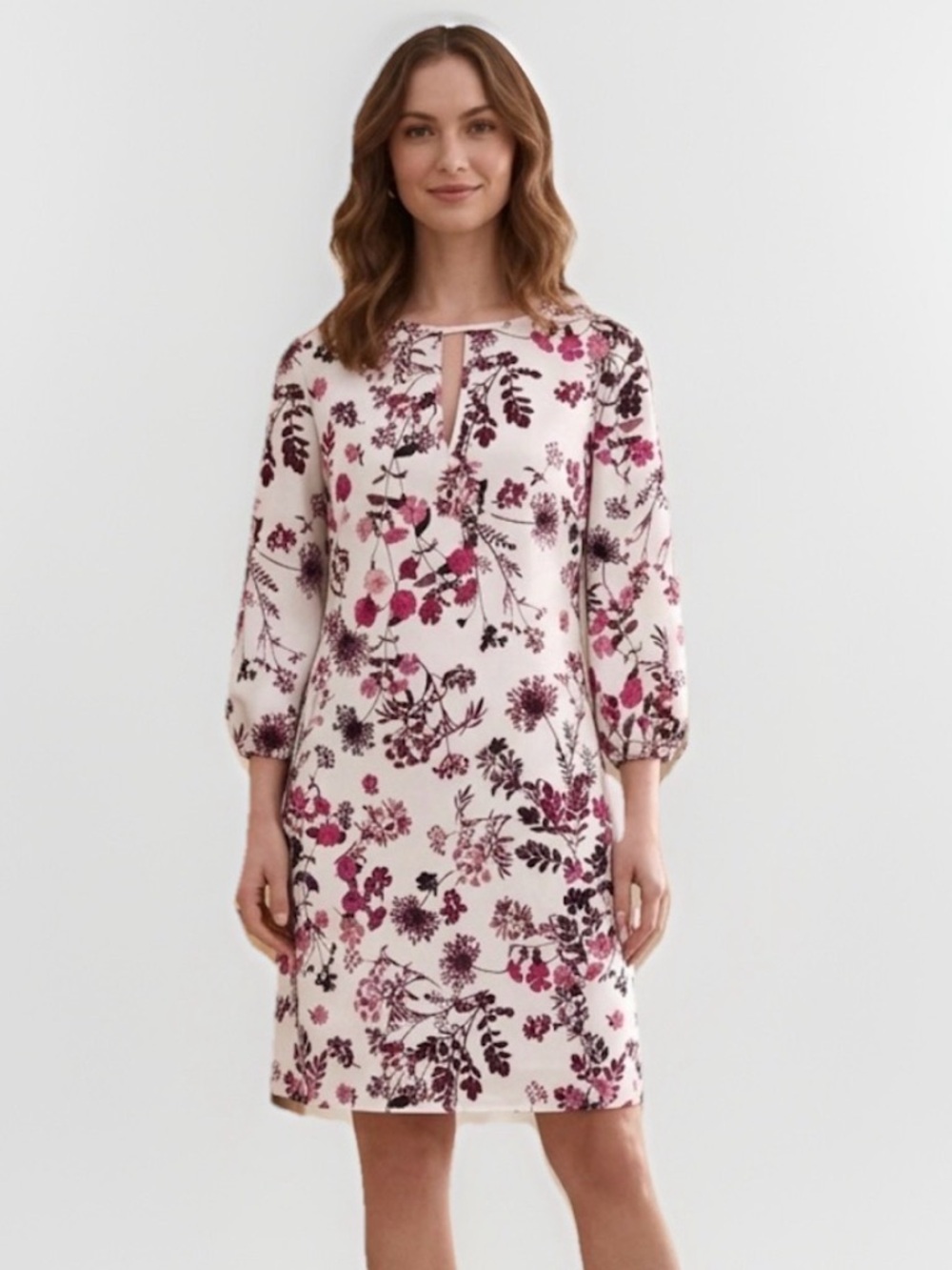 Adrianna Papell Floral Long Sleeve Sheath Dress Size 8